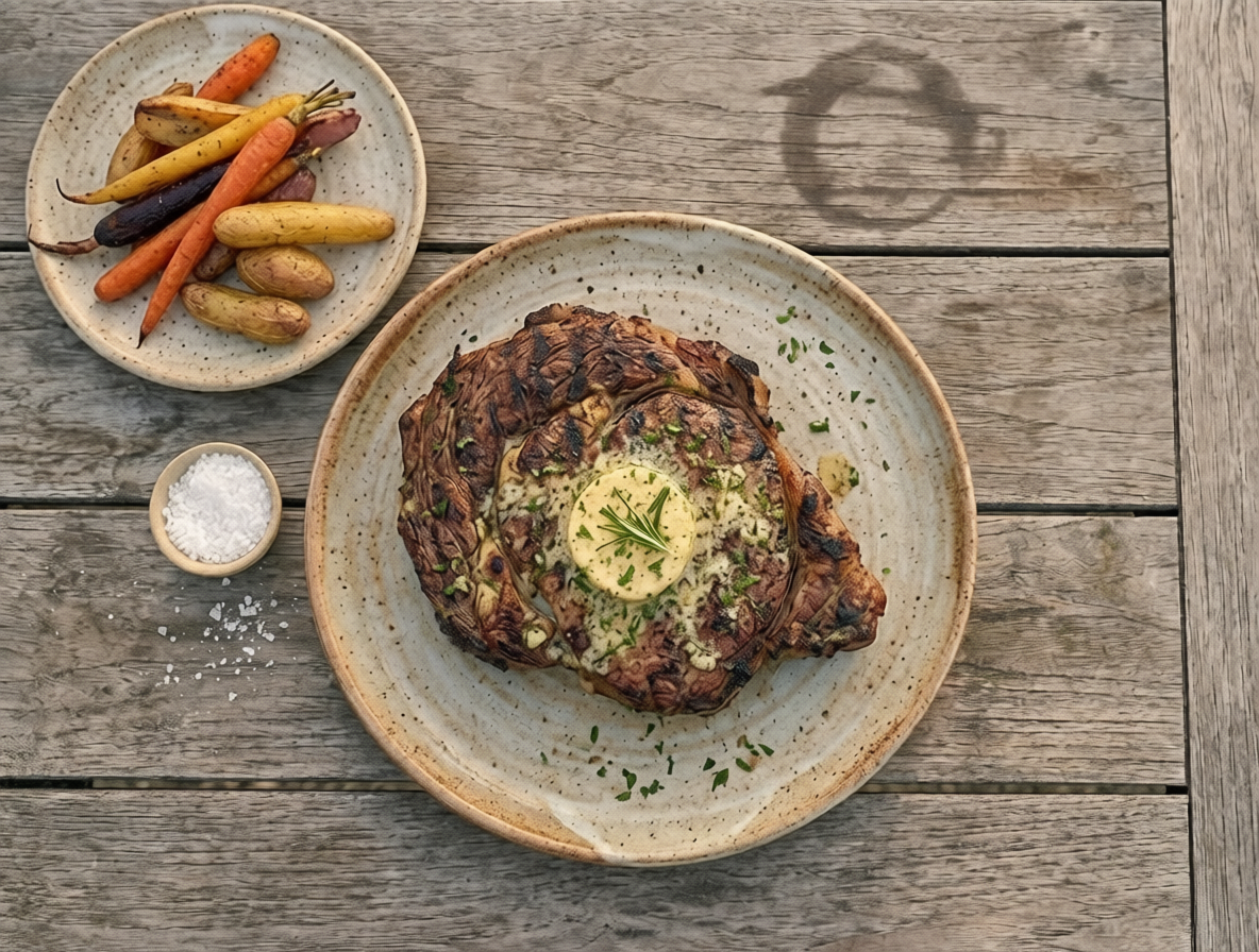 Grilled Ribeye with Rosemary Butter